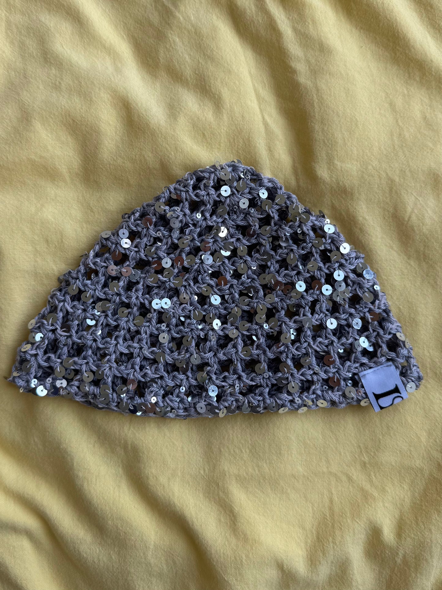 Sequin mesh hat