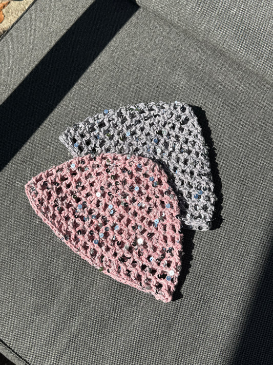 Sequin mesh hat